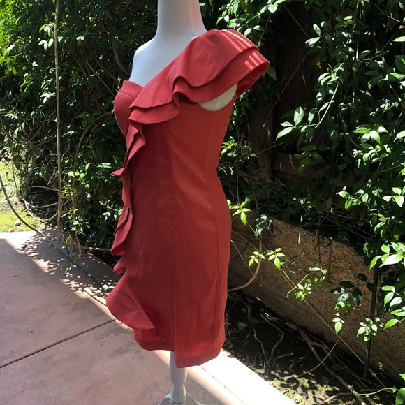 NWOT Jessica Simpson Orange One-Shoulder Dress 2 - Picture 3 of 6